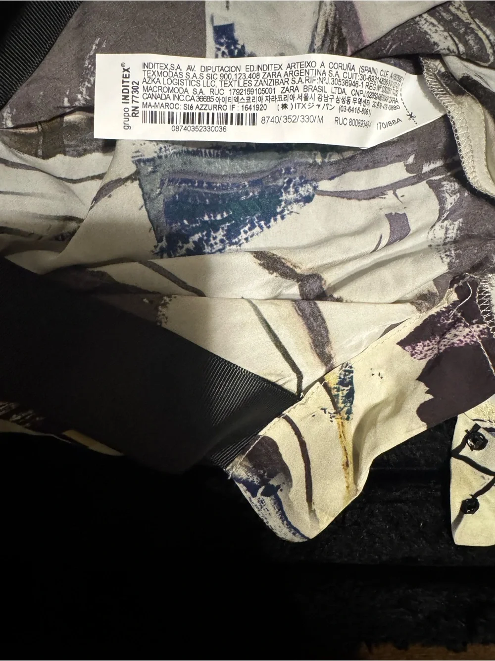 NWT Zara Limited Edition Abstract Printed Asymmetric Blouse - Size M